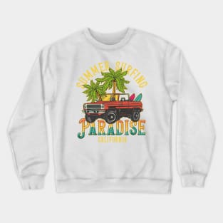 Summer Surfing Paradise California Crewneck Sweatshirt